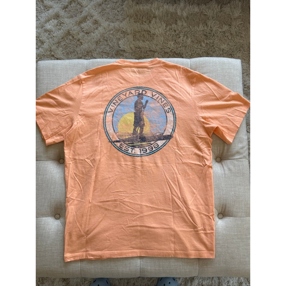 Men's Vineyard Vines Short Sleeve Tee L Orange Blue Paddleboard - Picture 6 of 7